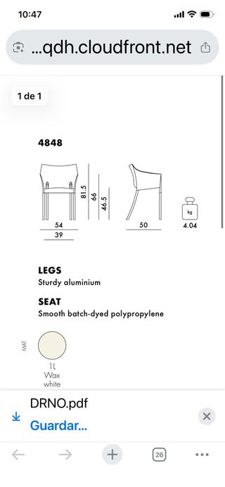 Coppia di sedie Kartell Beige in plastica modello Dr.No