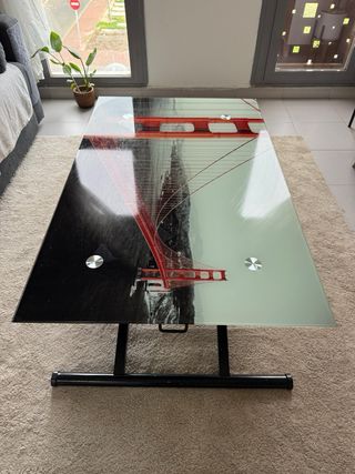 Mesa de centro cristal plegable