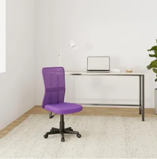 Silla de oficina con ruedas morada