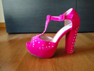 Zapatos plataforma rosa talla 37