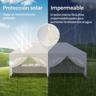 CARPA 6X3 PLEGABLE BEIGE CON LATERALES-NUEVA