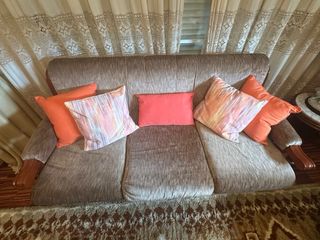 Sofá antiguo retro vintage tela y madera