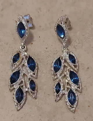 Orecchini donna blu e argento