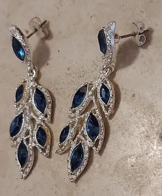 Orecchini donna blu e argento