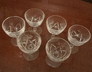 6 Bicchierini in Vetro Decorati