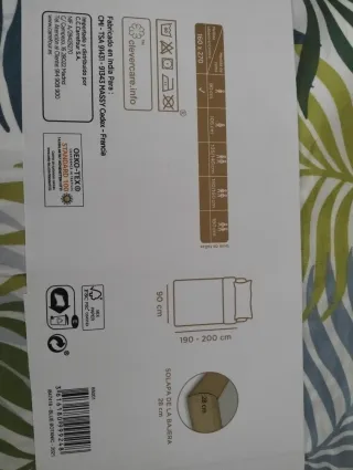 Juego de Sábanas 90cm Hojas Verdes