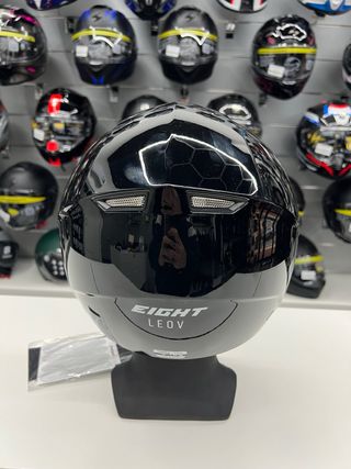 Casco jet EIGHT LEOV S779 nero lucido taglia L