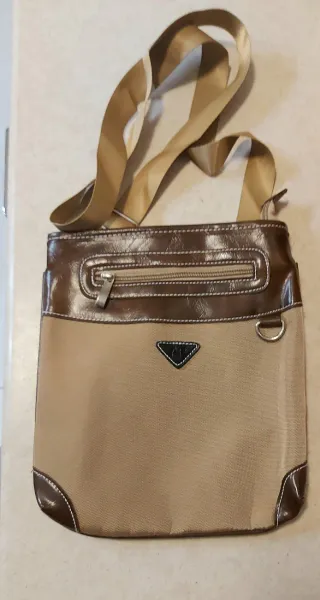 Borsello uomo beige e marrone