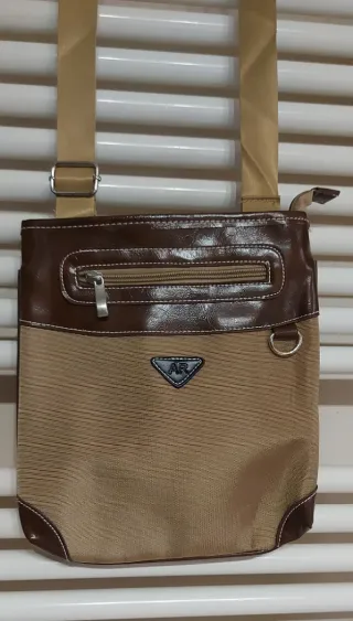 Borsello uomo beige e marrone