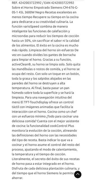 Horno de vapor Siemens