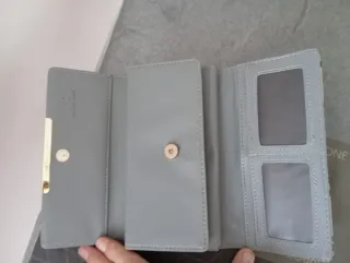 Monedero Michael Kors MK Gris y Dorado Nuevo.