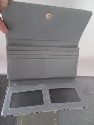 Monedero Michael Kors MK Gris y Dorado Nuevo.