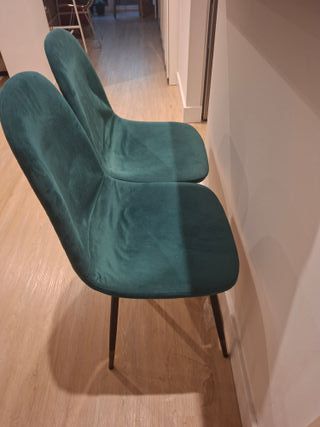 Juego de 2 Sillas Nórdicas Terciopelo Verde