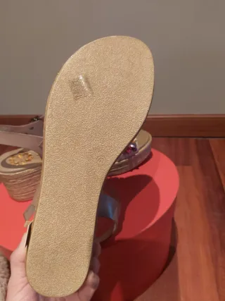 Sandalias Porronet Talla 41 Beige Multicolor