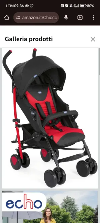 Chicco Passeggino Echo Scarlet pari al nuovo