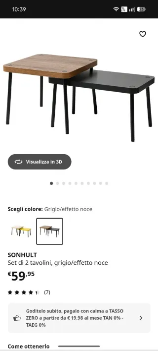 Tavolino da caffè in legno IKEA