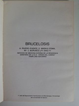 Brucelosis. Libro editado en  1980.