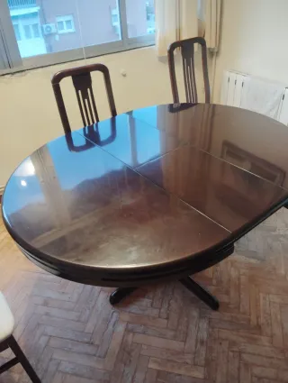 Mesa comedor redonda y 6 sillas