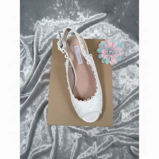 Sandalias Mandarina Julia Talla 38 Cuñas Encaje