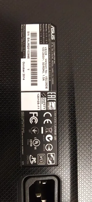 Monitor Asus VS228DE Negro