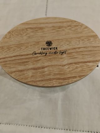 Bicchiere candela Tree Wick in vetro e legno vuoto