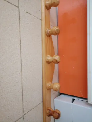 Perchero madera 5 ganchos percha ropa 54.5cm