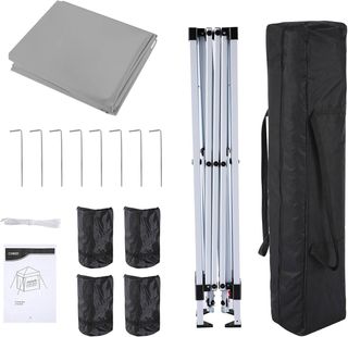 CARPAS PLEGABLES 3X3 GRISES NUEVAS+4 BOLSAS PESO