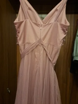 Vestido gasa rosa fiesta
