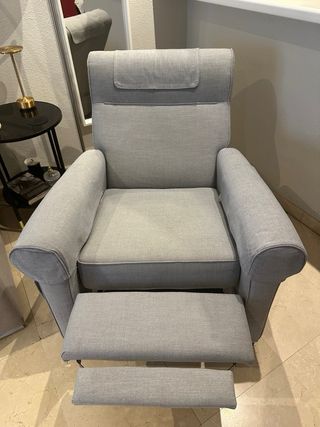 Sillón relax gris tela