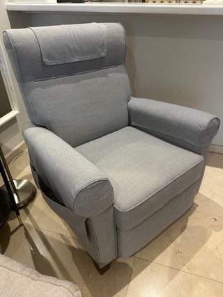 Sillón relax gris tela