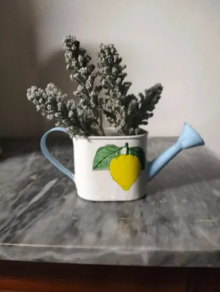 Annaffiatoio decorativo dipinto a mano con limone.