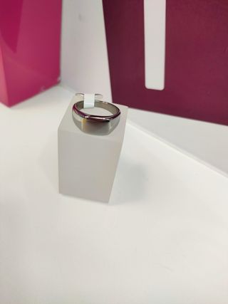 Anillo acero plateado tipo sello T20