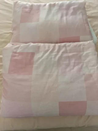 2 Edredones 1.50x2.05m Rosa y Blanco