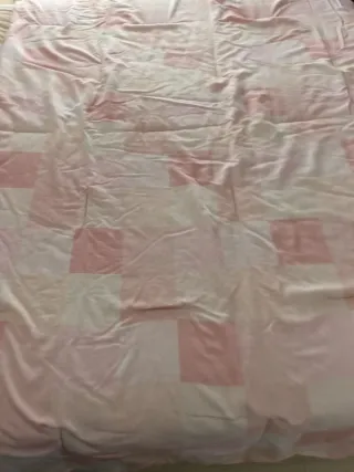 2 Edredones 1.50x2.05m Rosa y Blanco