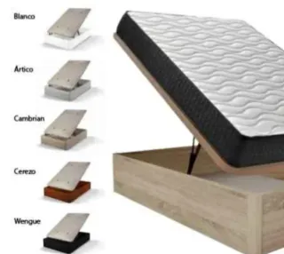 Cama completa con cabecero tapizado