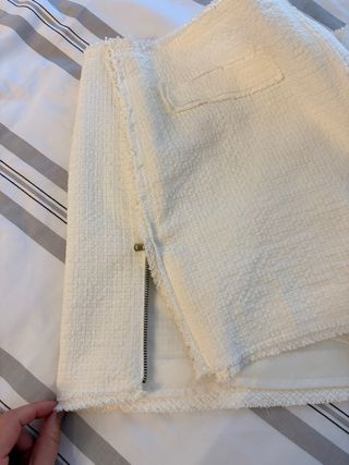 Minifalda Zara Blanca Tweed