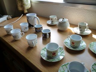 Juego Tazas y Platos Porcelana