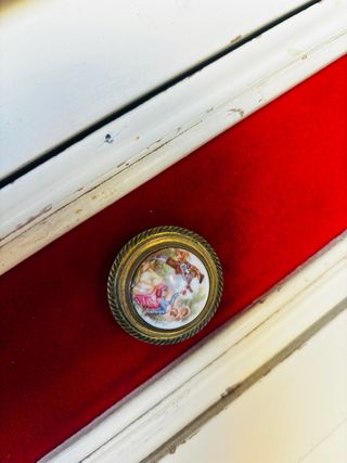 Recibidor vintage blanco y rojo