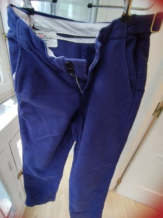 Pantalón ancho azul de algodón