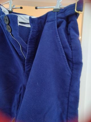 Pantalón ancho azul de algodón