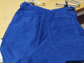 Pantalón ancho azul de algodón