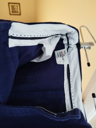 Pantalón ancho azul de algodón