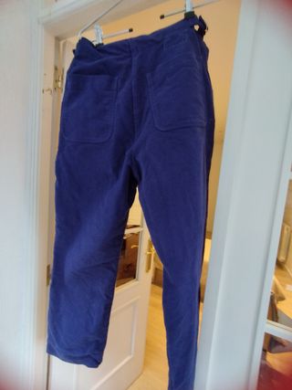 Pantalón ancho azul de algodón