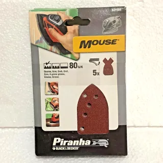 Set 5 Fogli Abrasivi Black & Decker Mouse 80G/K