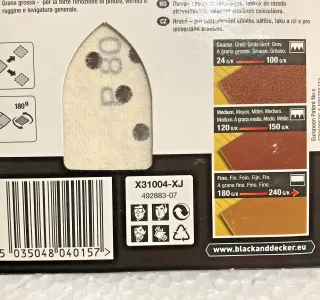 Set 5 Fogli Abrasivi Black & Decker Mouse 80G/K