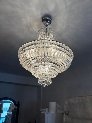 Lámpara araña cristal y metal