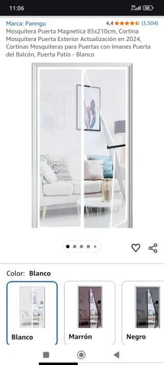 Mosquitera Puerta Magnética 85x210cm Nueva sin usa