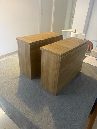 Mesita de noche flotante madera