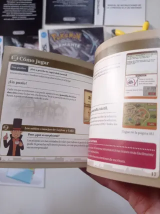 Pokémon Diamante Caja y Manuales y Layton villa