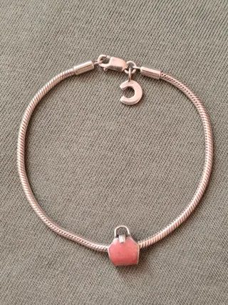 Pulseras niña plata y charm